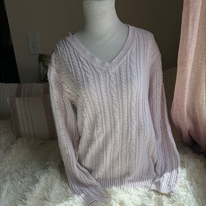 Women's Light Pink Cable Knit Sweater size m